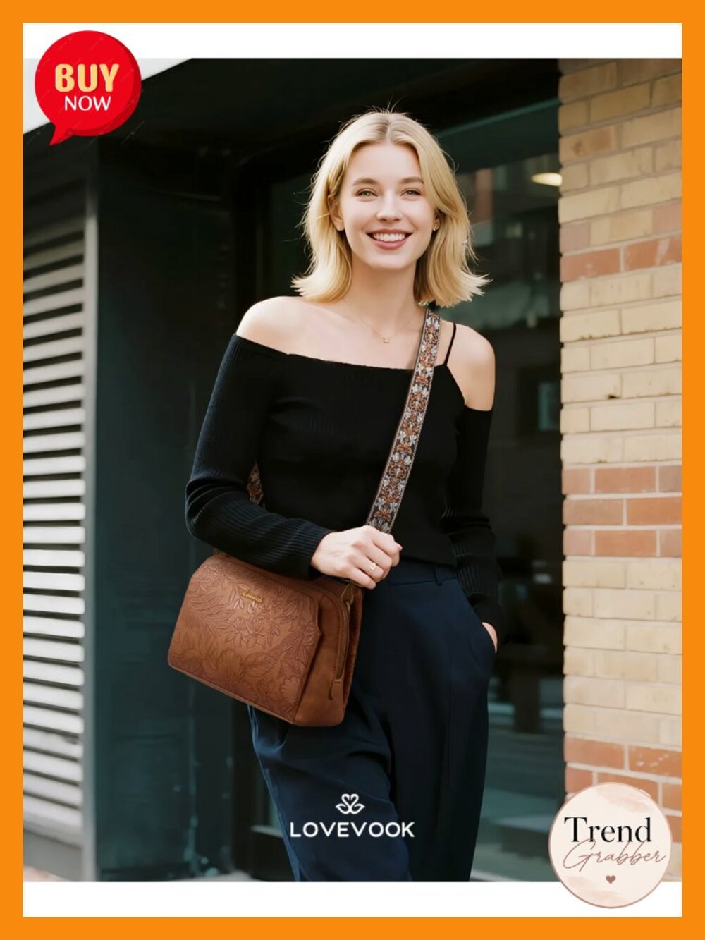 Faux Leather RFID Anti Theft Crossbody Bag with Adjustable Strap - Picture 6 of 6